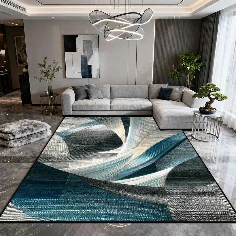 Nordic Light Luxury Carpet Abstract Art Decoration Home Living Room Large Rugs 200×300 Bedroom Cloakroom Plush Foot Mat Washable