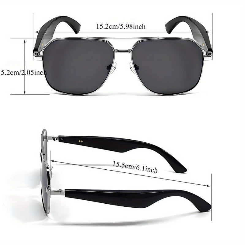 AI Translation Smart Glasses – 100+ Languages, Blue Light Blocking, Open-Ear Audio, Photo Capture