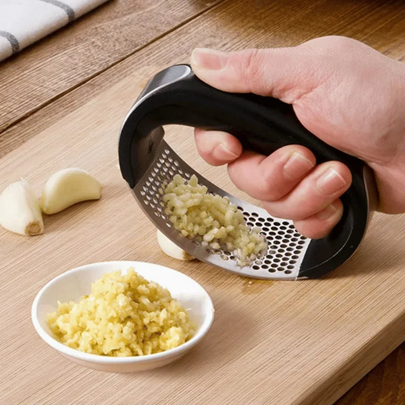 Heavy Duty Stainless Steel Garlic Press and Mincer with Soft Handle