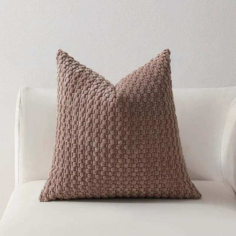 Soft Velvet Double-Sided Cushion Cover, Brown, Durable