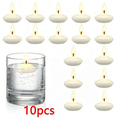 6/10/16Pcs Unscented Discs Candles Floating For Valentine's Day Party Wedding Home Bathtub Decor Romantic Confession Candlelight