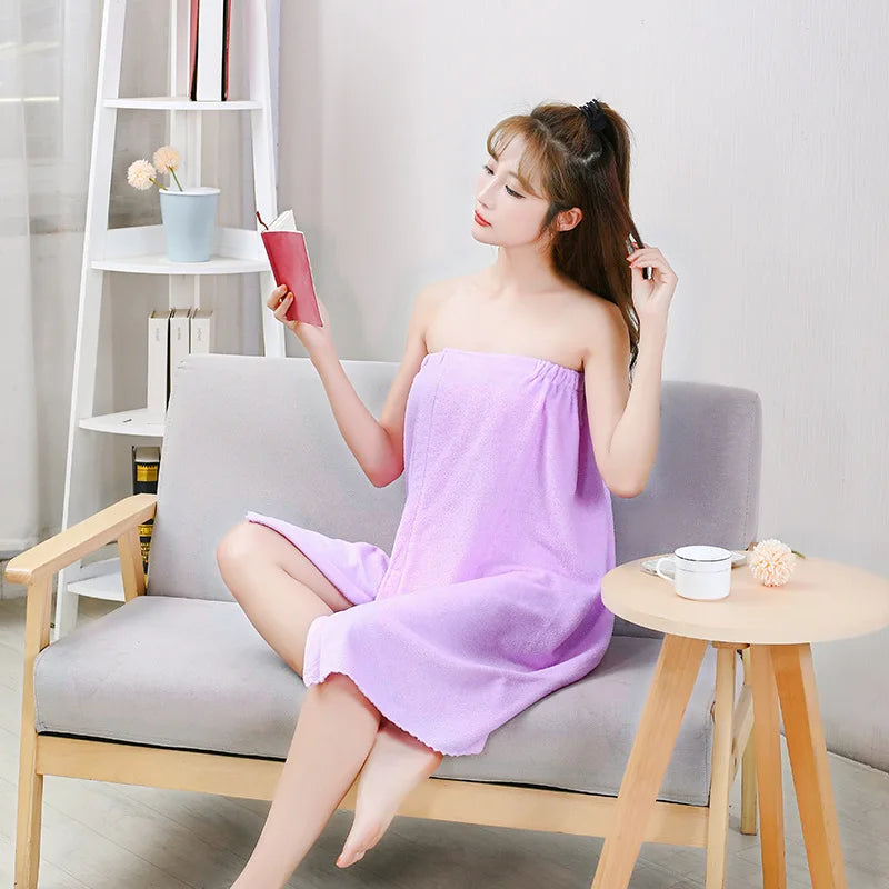 Womens Bath Towels Girls Wearable 135x80cm Fast Drying Bathing Beach Spa