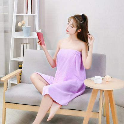 Womens Bath Towels Girls Wearable 135x80cm Fast Drying Bathing Beach Spa