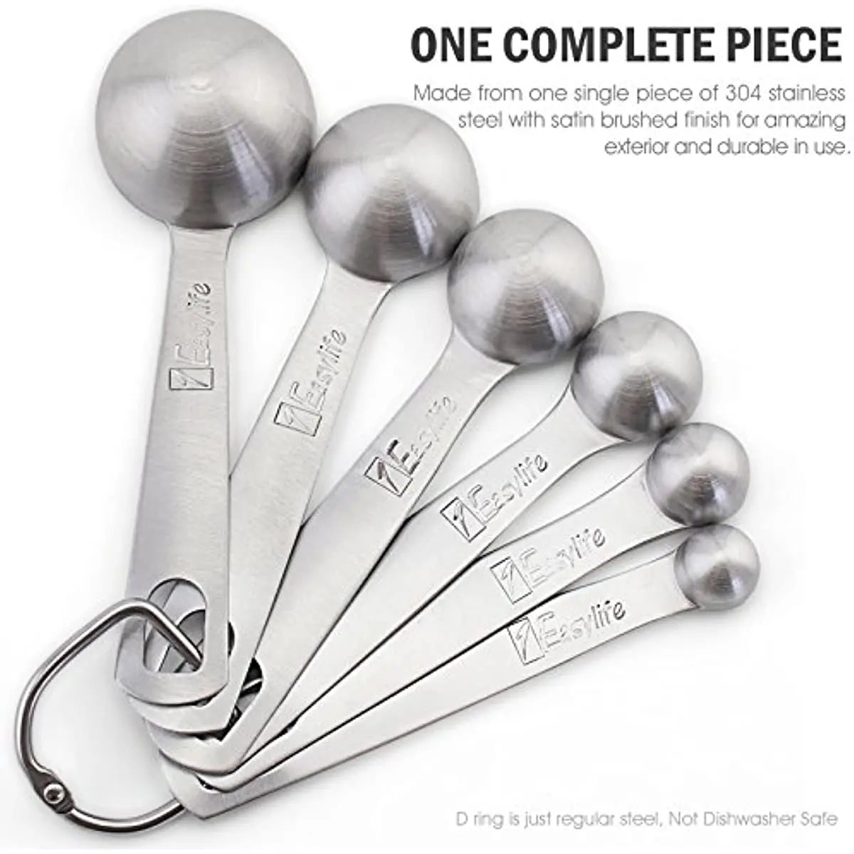 6 in 1 Measuring Spoon Stainless Steel Seasoning Coffee Tea Premium Stackable Bakery Tool with Scale Kitchen Supplies