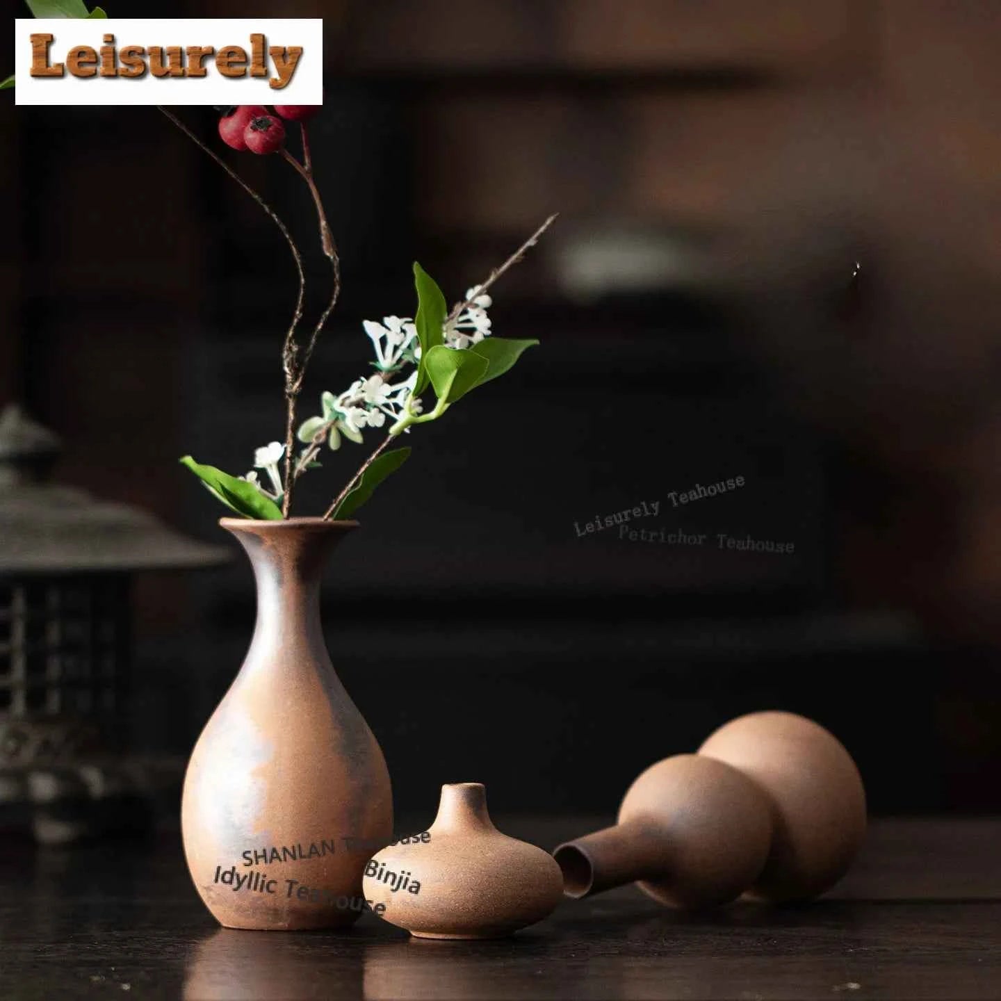 Old Rock Clay Vase Ancient Flower Basket Ornaments For Home Plant Pot Household Flowerpot Chinese Tea Set Accessories Supplies