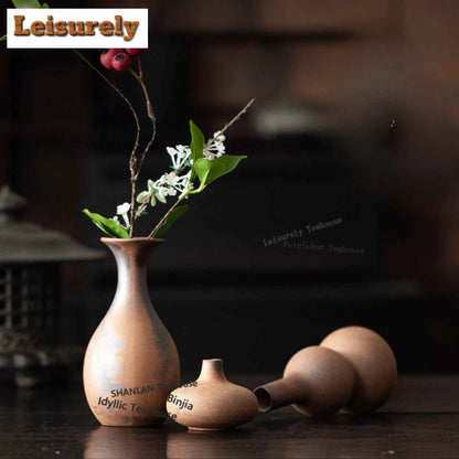Old Rock Clay Vase Ancient Flower Basket Ornaments For Home Plant Pot Household Flowerpot Chinese Tea Set Accessories Supplies