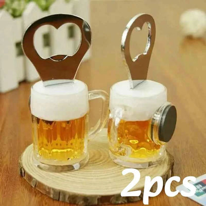 1-5PC Creative Beer Glass Shaped Soda Bottle Opener Magnetic Hanging Bottle Opener Fridge Magnets Funny Gift Home Kitchen Gadget