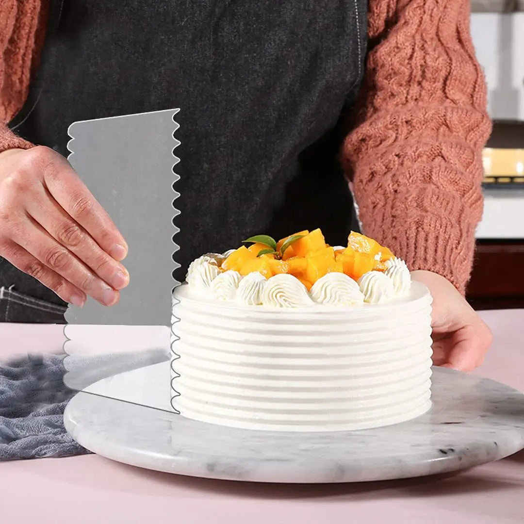 4pcs/set Acrylic Cake Scraper Set Decorating Contour Stripe Cake Comb Saw Tooth Smoother Buttercream Frosting Scraper Cake Tools
