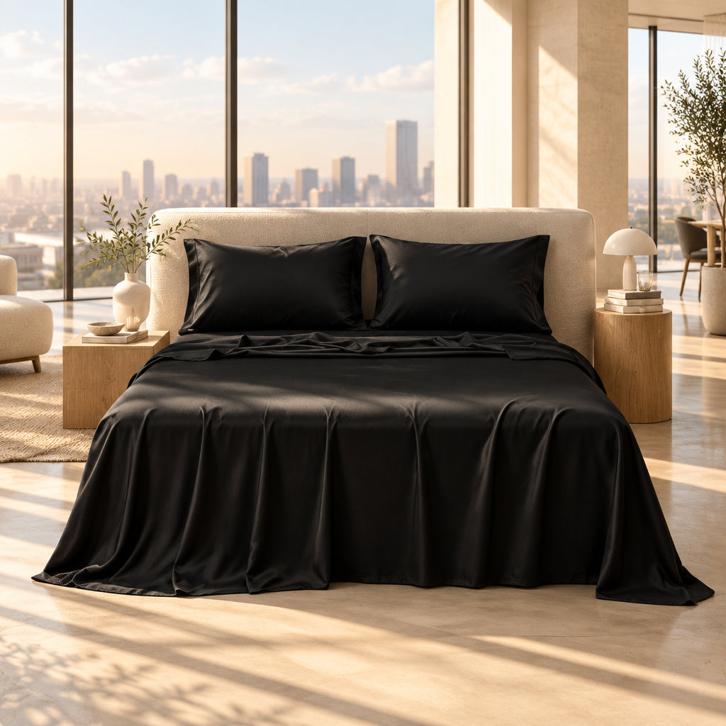 Cooling Satin-Look Flat Sheet | Solid Color Bedding