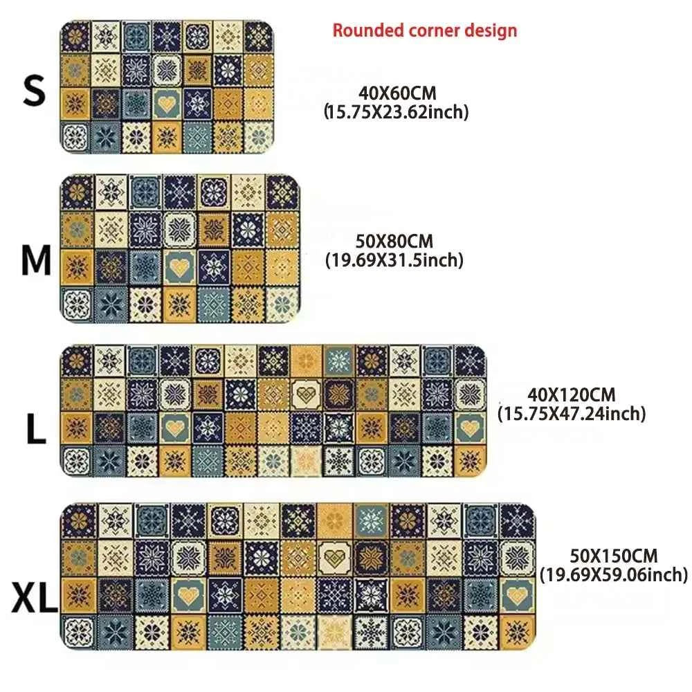 Machine-washable Laundry Room Mat Nonslip Kitchen Floor Mat Long Strip Mat Hallway Soft Rug Front Door Living Room Sofa Rug