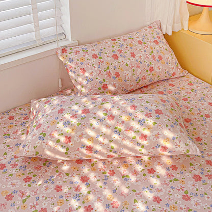 Non-Slip Fitted Sheet Set with Pillowcase, Queen