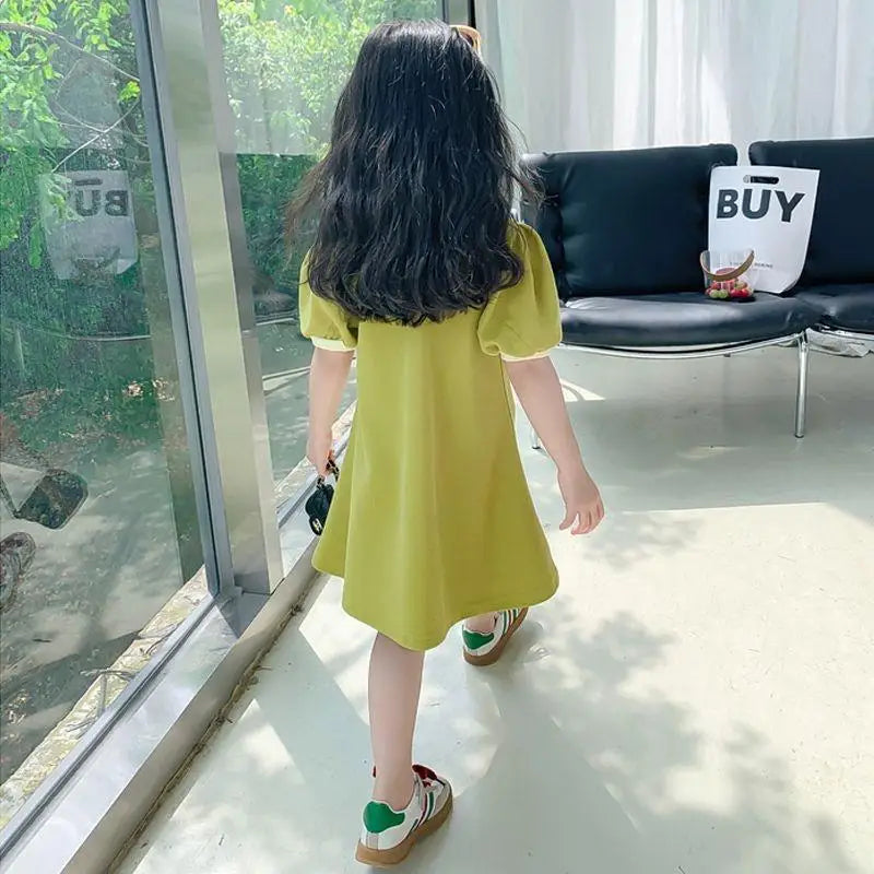Striped Strawberry Print Girls Summer Dress
