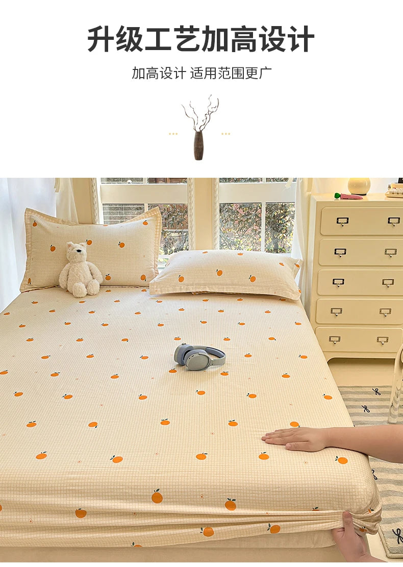 Fashion Flower Print Fitted Sheet, 100% Cotton