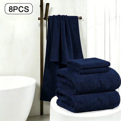 8-Piece Cotton Bath Towel Set — Soft, Quick-Dry, Lightweight