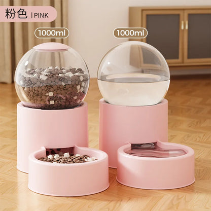 2-in-1 Cat Feeder & Water Fountain, Auto Circulation