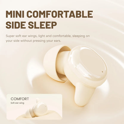 SK49 Sleep Earbuds – Bluetooth 6.0, Noise Cancelling, Zero Ear Pressure, Flat Invisible Design