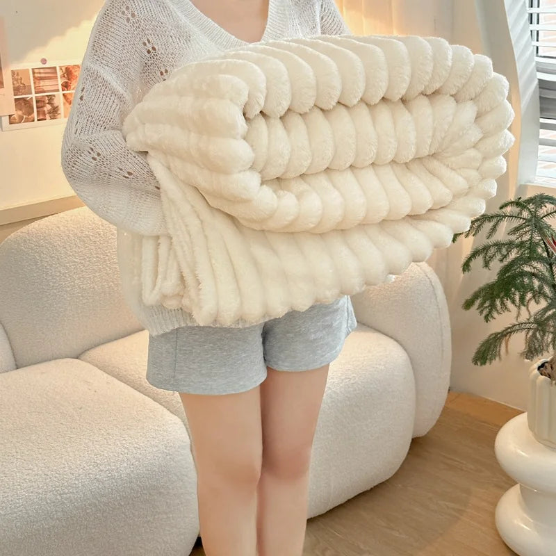 Soft Large Blanket, Suitable for Sofa Bed, Plush Blanket, Sofa Blanket, Multifunctional Blanket, Fluffy Soft Blanket, Suitable for Bed and Sofa Blanket, Single Double Bed