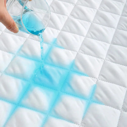 100% Waterproof Plaid Mattress Protector – Breathable Ultra-Soft Square Grid Cover with Elastic Corner Straps