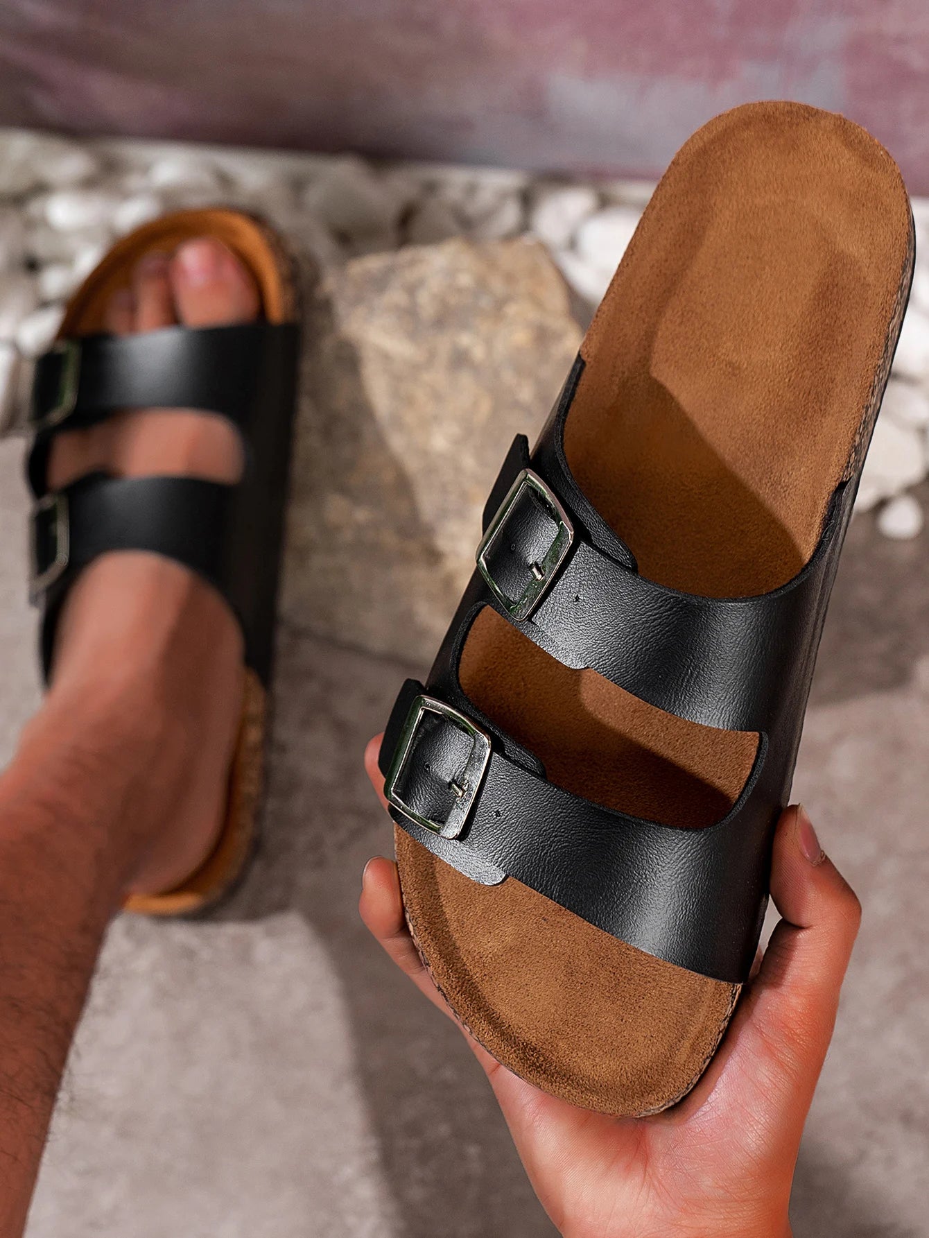 Men's Fashionable Slippers, Thick-Soled, Wear-Resistant, Waterproof, Non-Slip, Lightweight, Comfortable, Casual Sandals