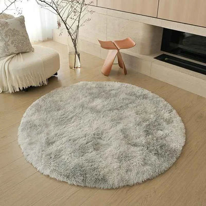 VIKAMA Ins White Round Carpet, Furry Floor Mat, Living Room, Home Blanket, Bedroom, Indoor Room, Plush Home Decoration Carpet
