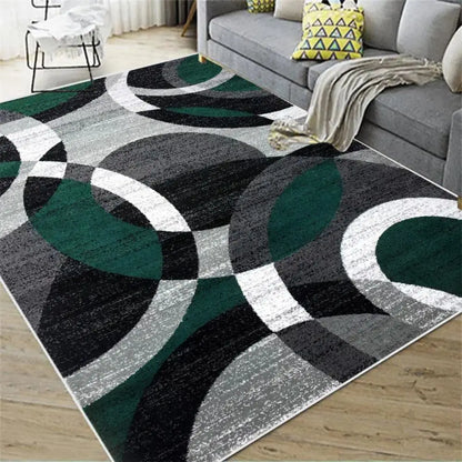 Nordic Abstract Geometric Area Rug – Anti-Slip Washable Felt Floor Mat for Living Room & Kitchen