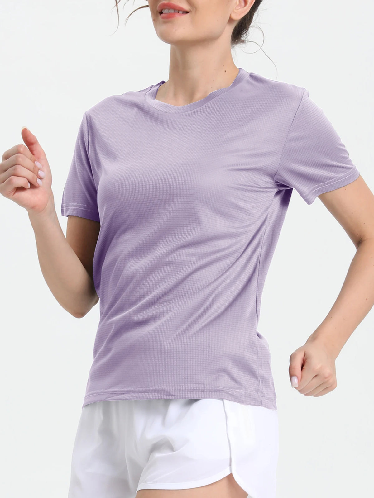 Women's Solid Color Ultralight Quick Dry Sport T-Shirt,Breathable Lightweight ,Running Gym Compression Shirt