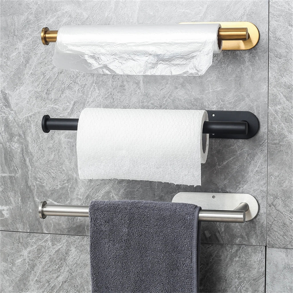 Adhesive Paper Towel Holder and Kitchen Roll Organizer, No-Drill Wall Mount