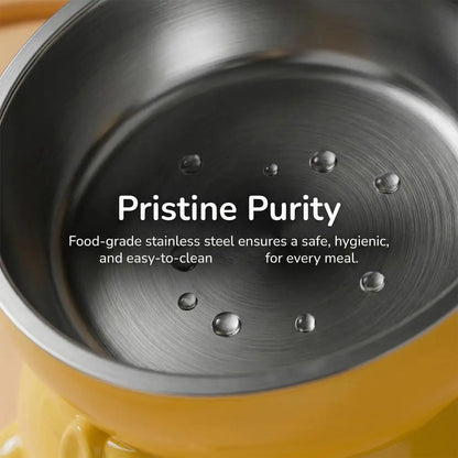Elevated Stainless Steel Cat Bowl with Ear-Shaped Stand