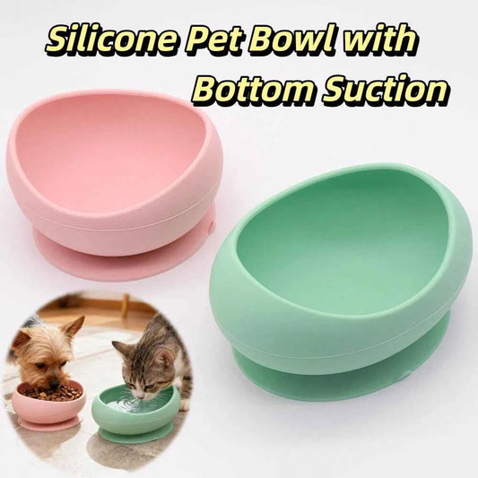 Soft Silicone Pet Bowl with Bottom Suction Cup Anti-slip Cat Food Bowl Puppy Food Grade Feeding Bowl kitten Dog Pet Supplies