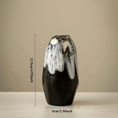 Japanese Style Ceramic Kiln Glazed Retro Vase Handmade Flower Arrangement Decoration Living Room Foyer Vase