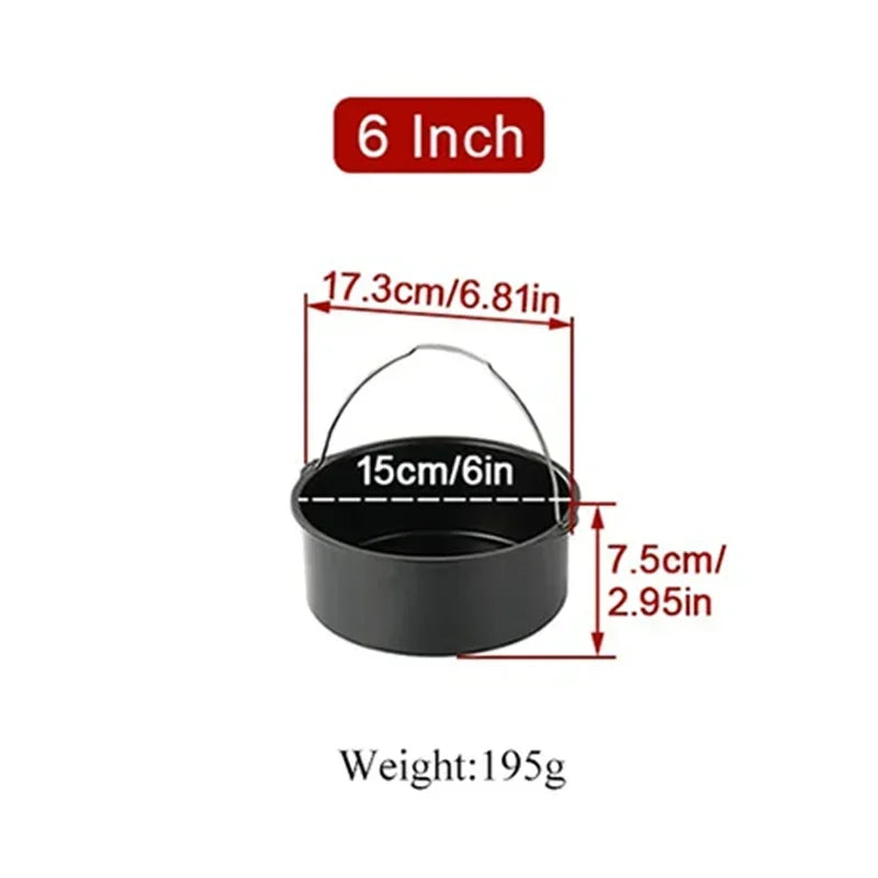 6/7/8 Inch Round Cake Mold, Non-Stick Baking Pan with Handles, Air Fryer & Oven Safe Bakeware for Pizza, Cakes & Desserts