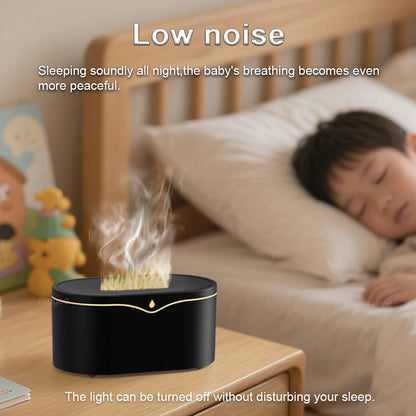 Flame Aroma Humidifier with LED Light, Essential Oil Diffuser