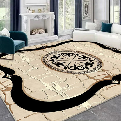 Light Luxury Rugs for Bedroom Anti-slip Bedside Rug Large Area Living Room Decoration Soft Carpet Washable Cloakroom Floor Mat