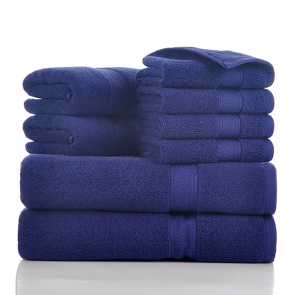 Towels 8 Piece Majestic Plush Luxury Towel Set, Cotton, Grey | Majestic - Bath Towel Set