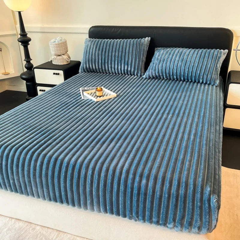 Channel Stitch King Fitted Sheet, Plush Ribbed Texture