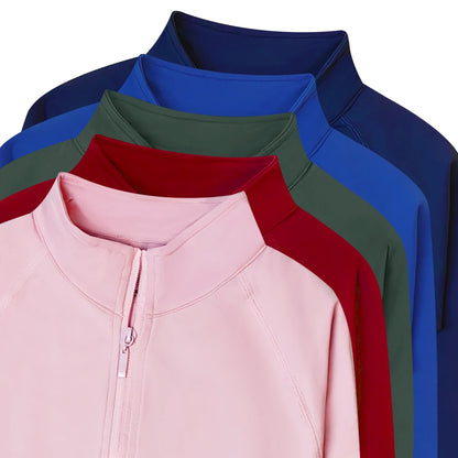 Women’s Zip-Up Sports Jacket — Seamless Long Sleeve Gym Activewear