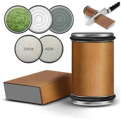 Rolling Knife Sharpener Double Sided Diamond Sharpening Stone 15/20° Degree Magnetic Angle Roller Sharpening for Kitchen Knives