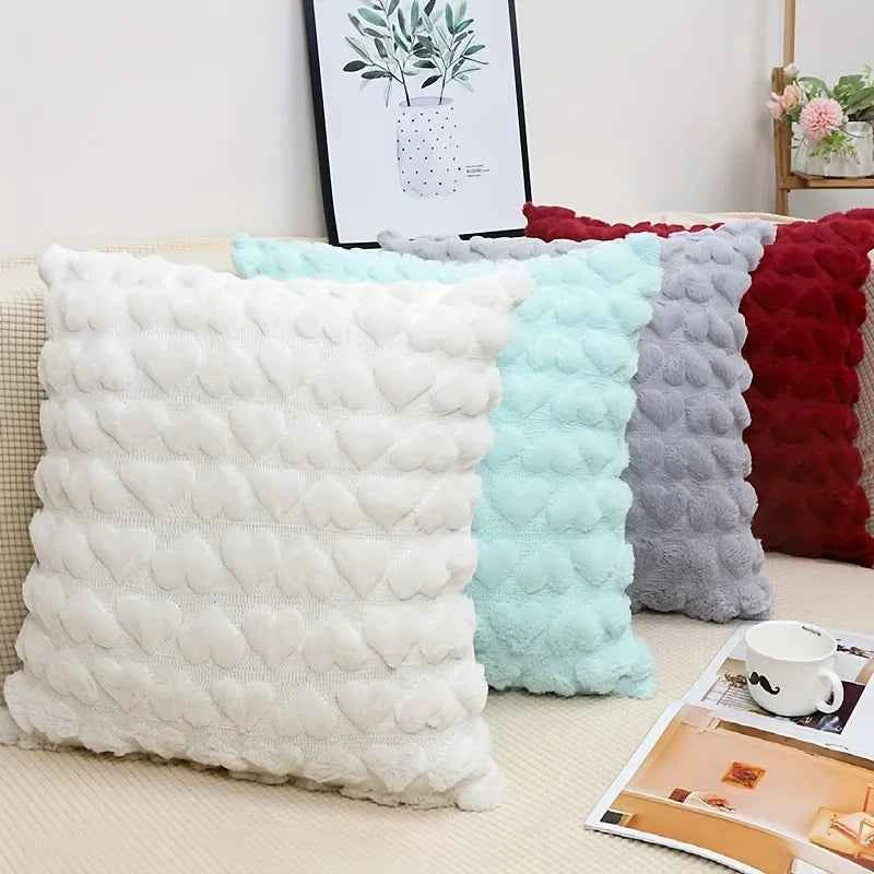 1pc Modern Solid Color Love Plush Throw Pillow Cover,Valentine's Day Cushion Cover,Home , Room,Bedroom,Living Room,Sofa Decor