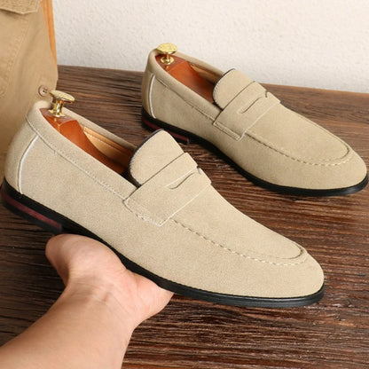 Men's Suede Loafers | Slip-On Dress Shoes for Wedding Business & Formal Events