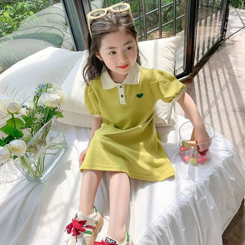 Striped Strawberry Print Girls Summer Dress