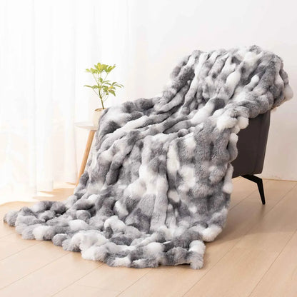 Faux Rabbit Fur Blanket for Bed,Thick & Warm Bed Blankets for Winter,Soft Cozy Fluffy Decorative Blankets for Bedroom