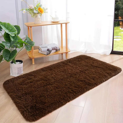 VIKAMA Ins Bedroom Bedside Rug - Nordic Plush Carpet For Living Room - Children's Room Cool And Warm Floor Mat - Home Decoration