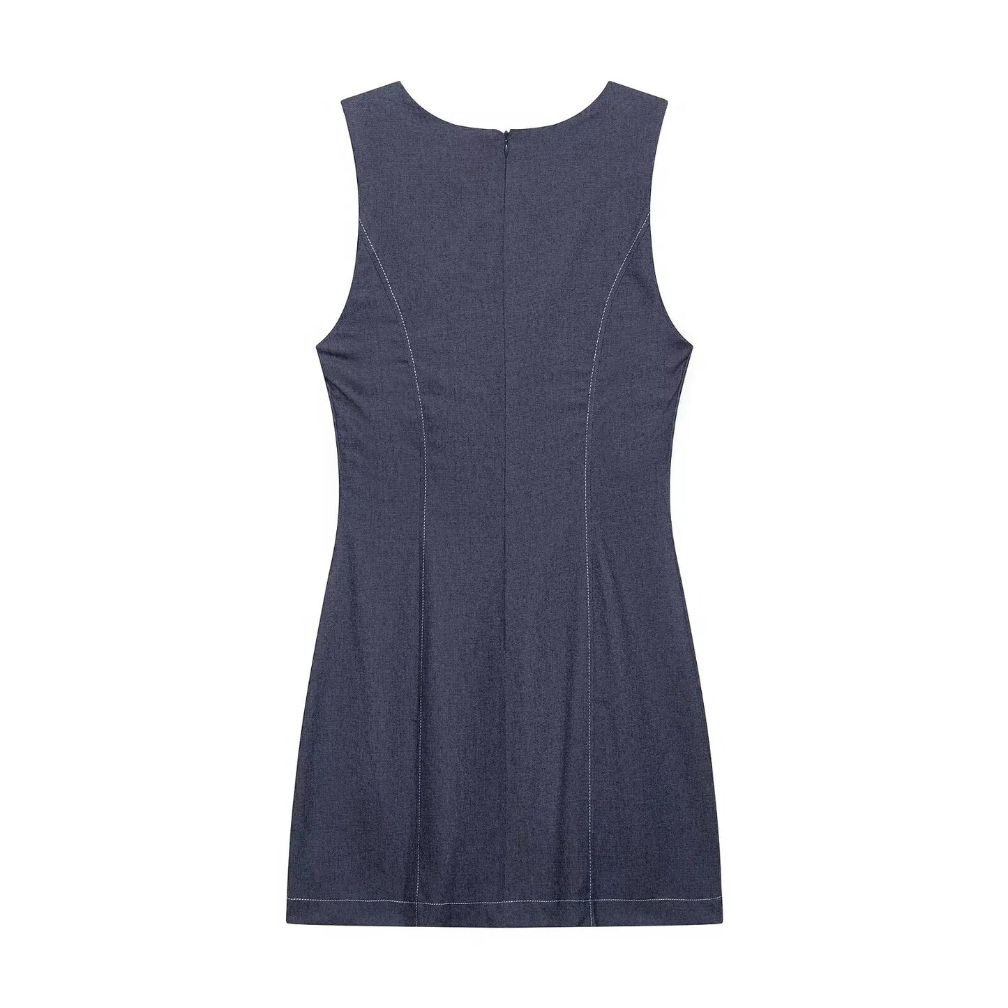 Women's Elegant Knot Buckle Sleeveless Dress – Pleated Hem Retro Chic Office & Casual Dress