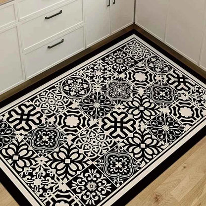 Carpet for Kitchen Pvc Floor Mat Large Size Waterproof Non-slip Carpets Leather Anti-oil Foot Mats Retro Home Decoration Rug
