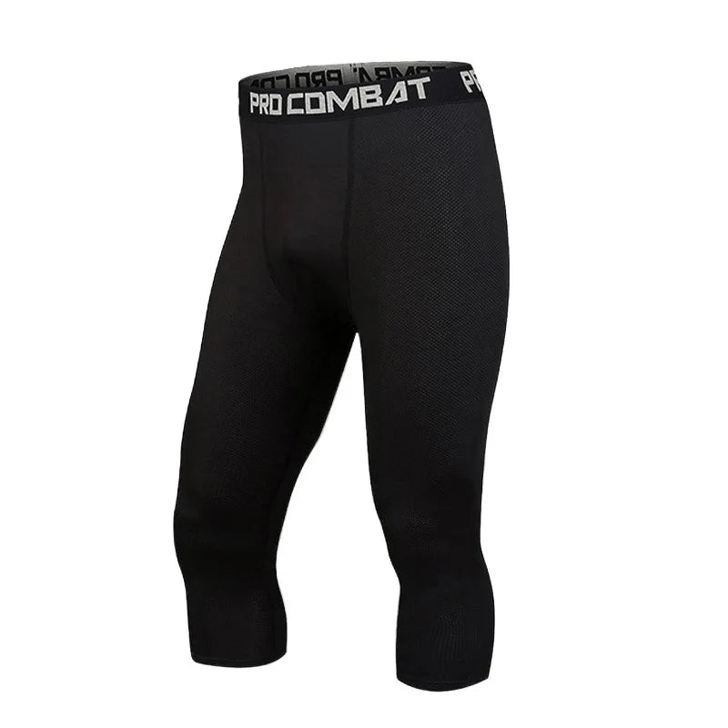 Men's Sports Leggings, Bottoming Shorts, Quick-drying Stretch Fitness, Running, Track and Field, Basketball Training, Compressio