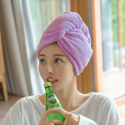 Women’s Quick-Dry Microfiber Hair Towel Turban — Shower Cap & Bath Hat