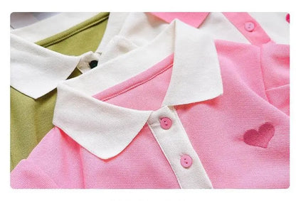 Striped Strawberry Print Girls Summer Dress