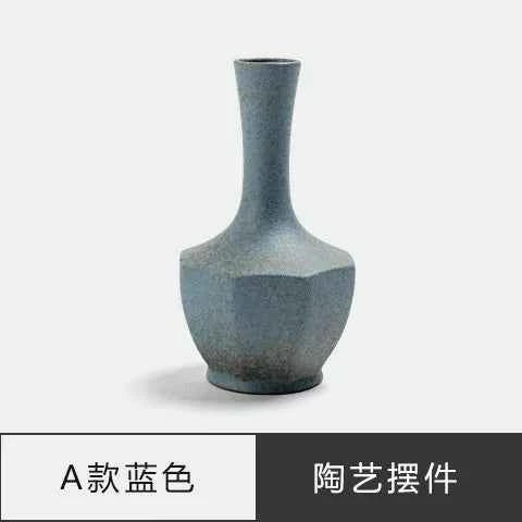 Japanese Zen Vintage Ceramic Vase Dried Flower Arrangement Flower Craft Ornament Table Top Irregular Threaded Vase Ornament Gift