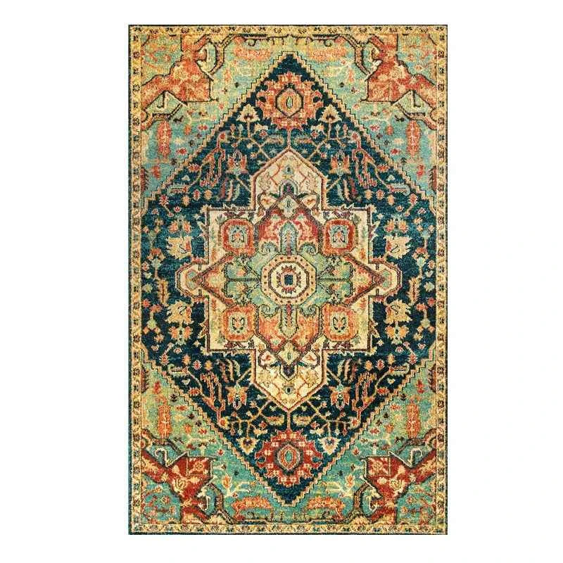 VIKAMA Washable Foldable Imitation Cashmere Carpet Entry Door Mat Persian Retro Style Living Room Bedroom Bed Soft Mat