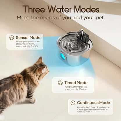3.2L Automatic Cat Water Fountain, Motion Sensor